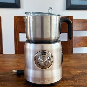 Breville Silver Milk Frother with Black Handle